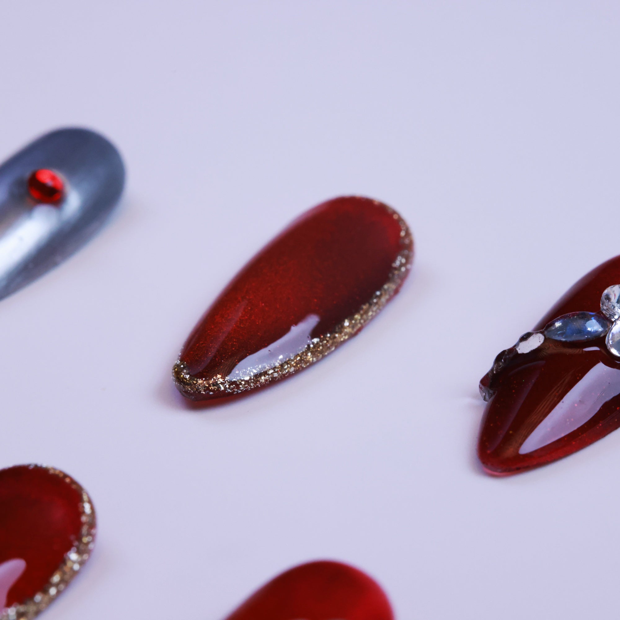 Crimson Elegance | Almond
