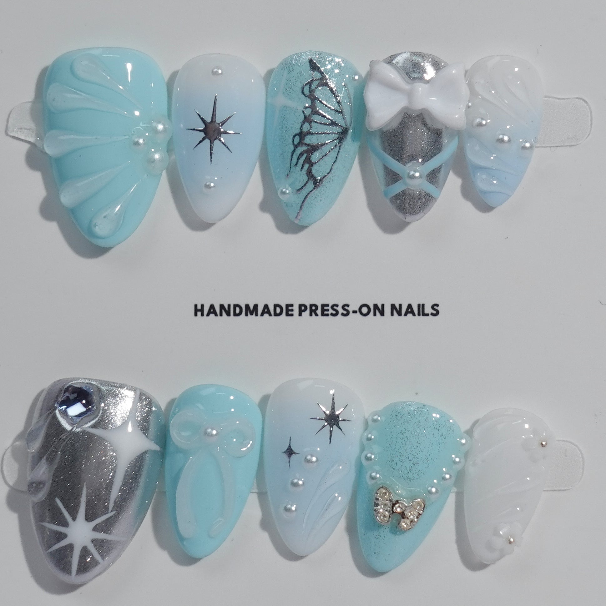 Frosted Butterfly Dream | Short Almond